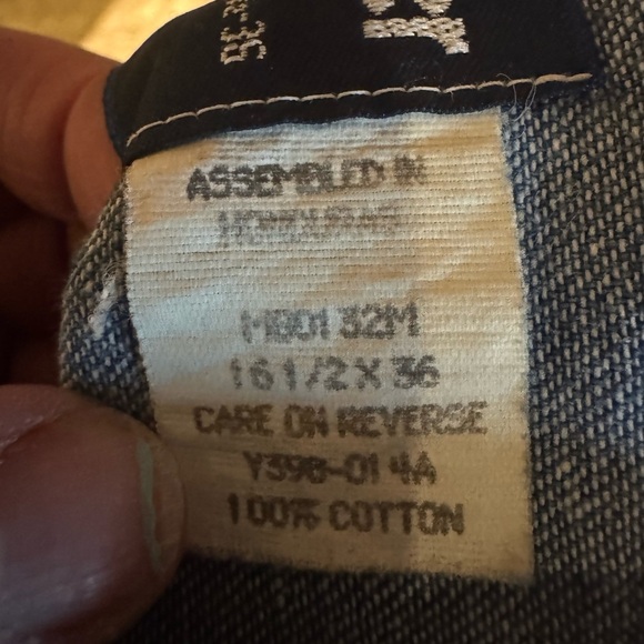 Wrangler Vintage 90s Denim Western Shirt Men’s Size 16.5-36 Two Tone Long Sleeve - Picture 4 of 4